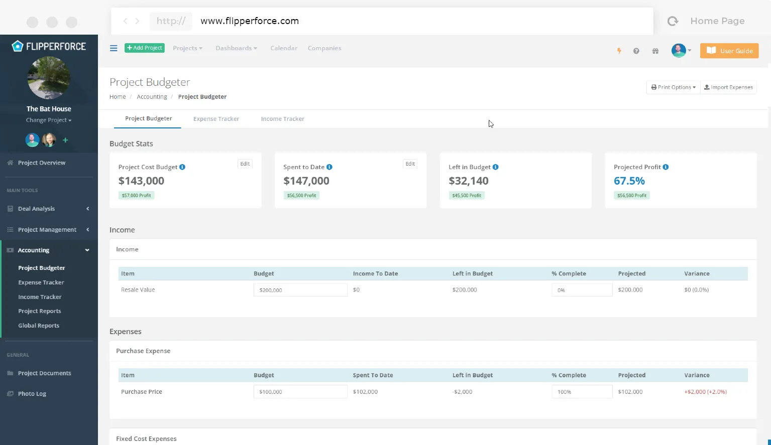 FlipperForce Project Dashboard