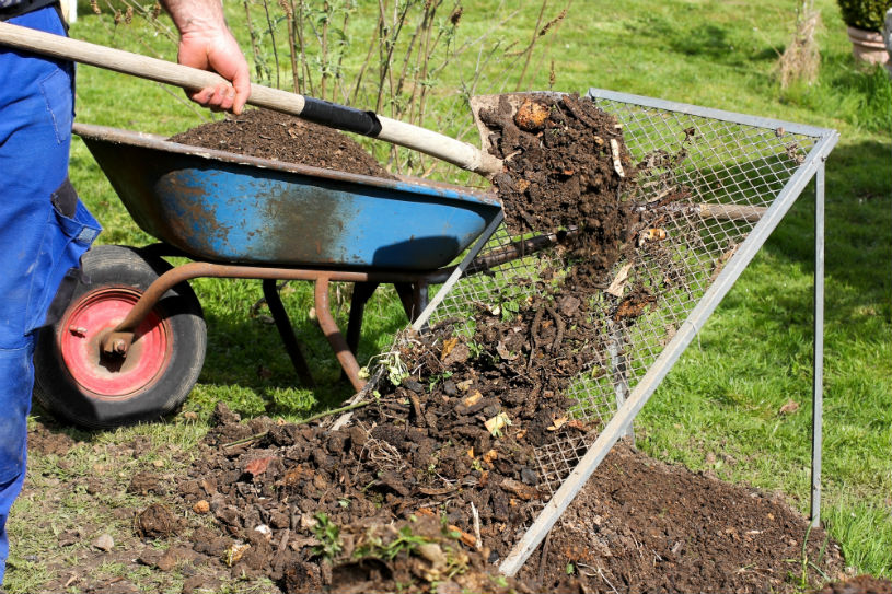 shovelling compost