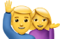 Petite icone représentant un homme et une femme, tous deux joyeux