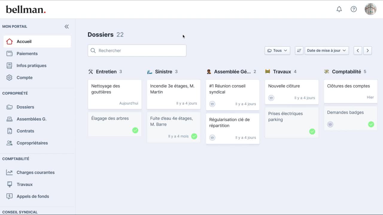 Fonctionnalités Syndic