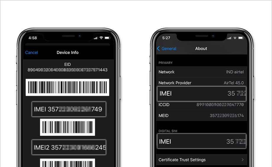 How to find the IMEI number of an iPhone or iPad?