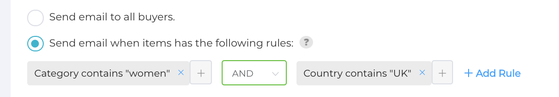 thank you emails sending rules