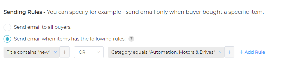 ebay thank you emails sending rules