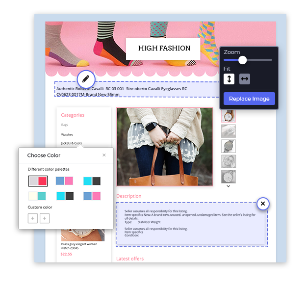 ebay store template, create ebay listing