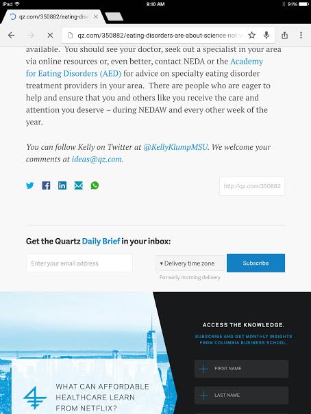 Quartz banner ad Engage
