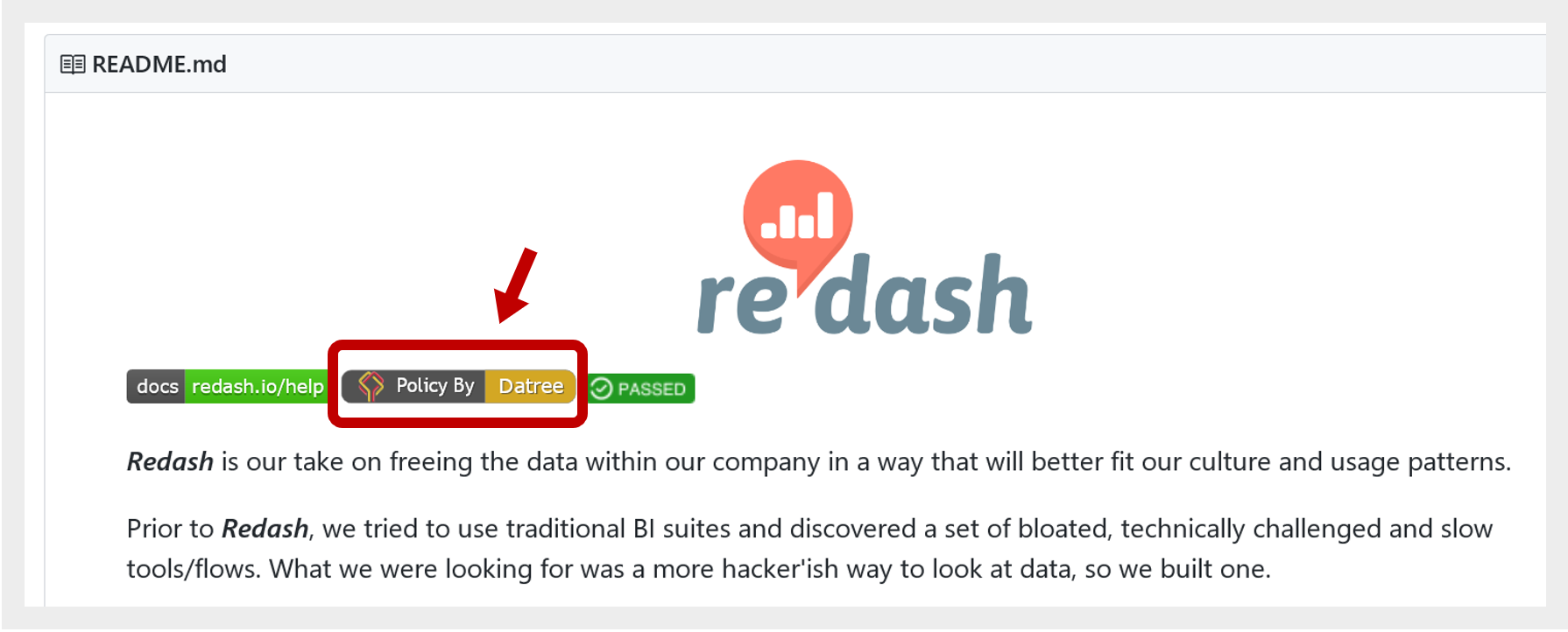 Datree badge for open source projects