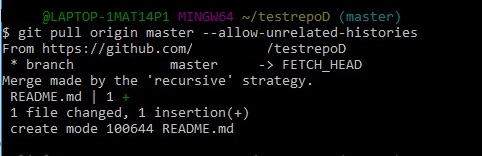 Git Pull Origin Master Allow Unrelated Histories