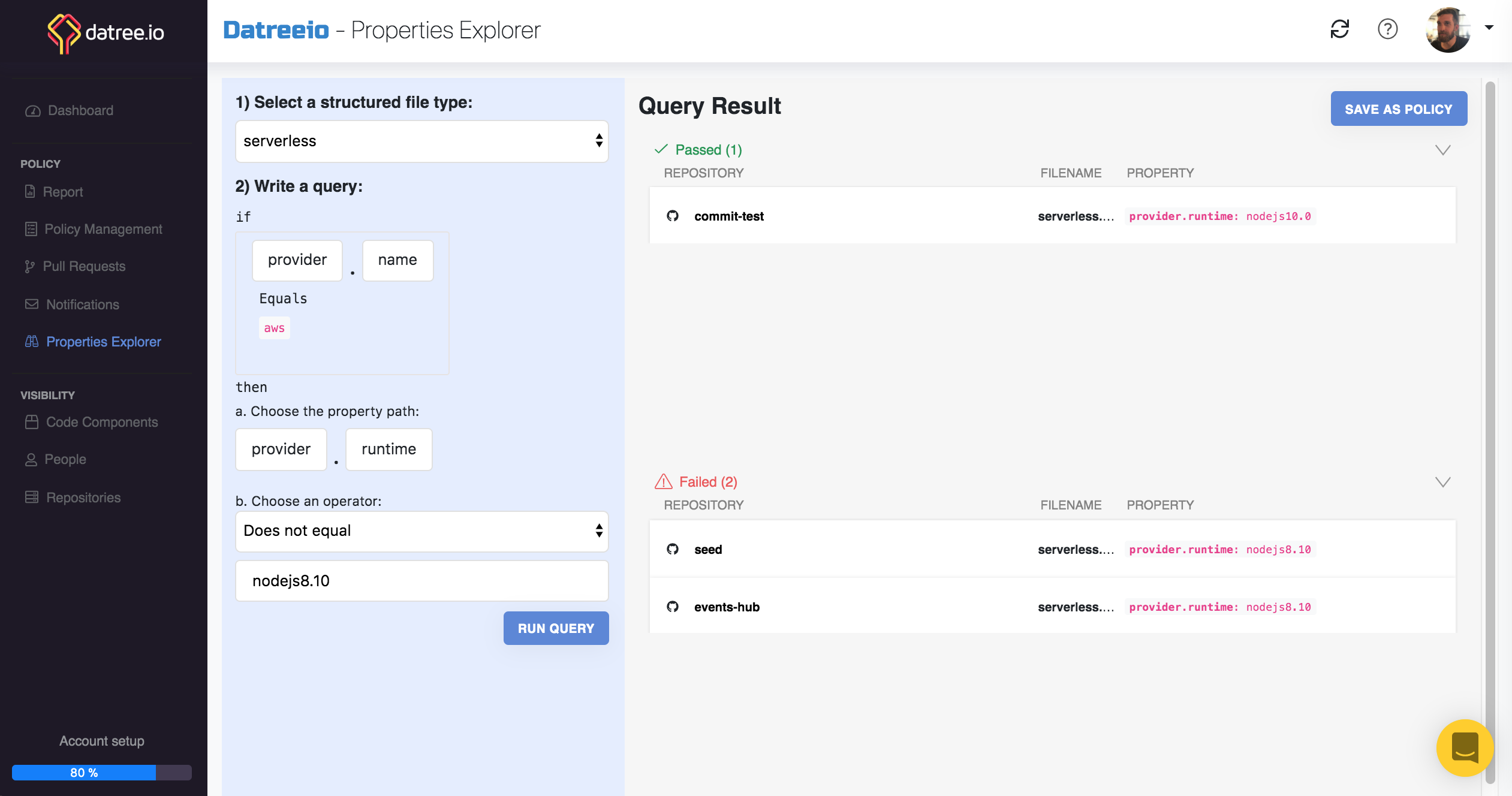 Datree Properties Explorer