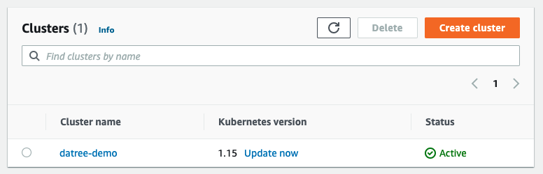 Image showing the 'Update now' link in AWS console