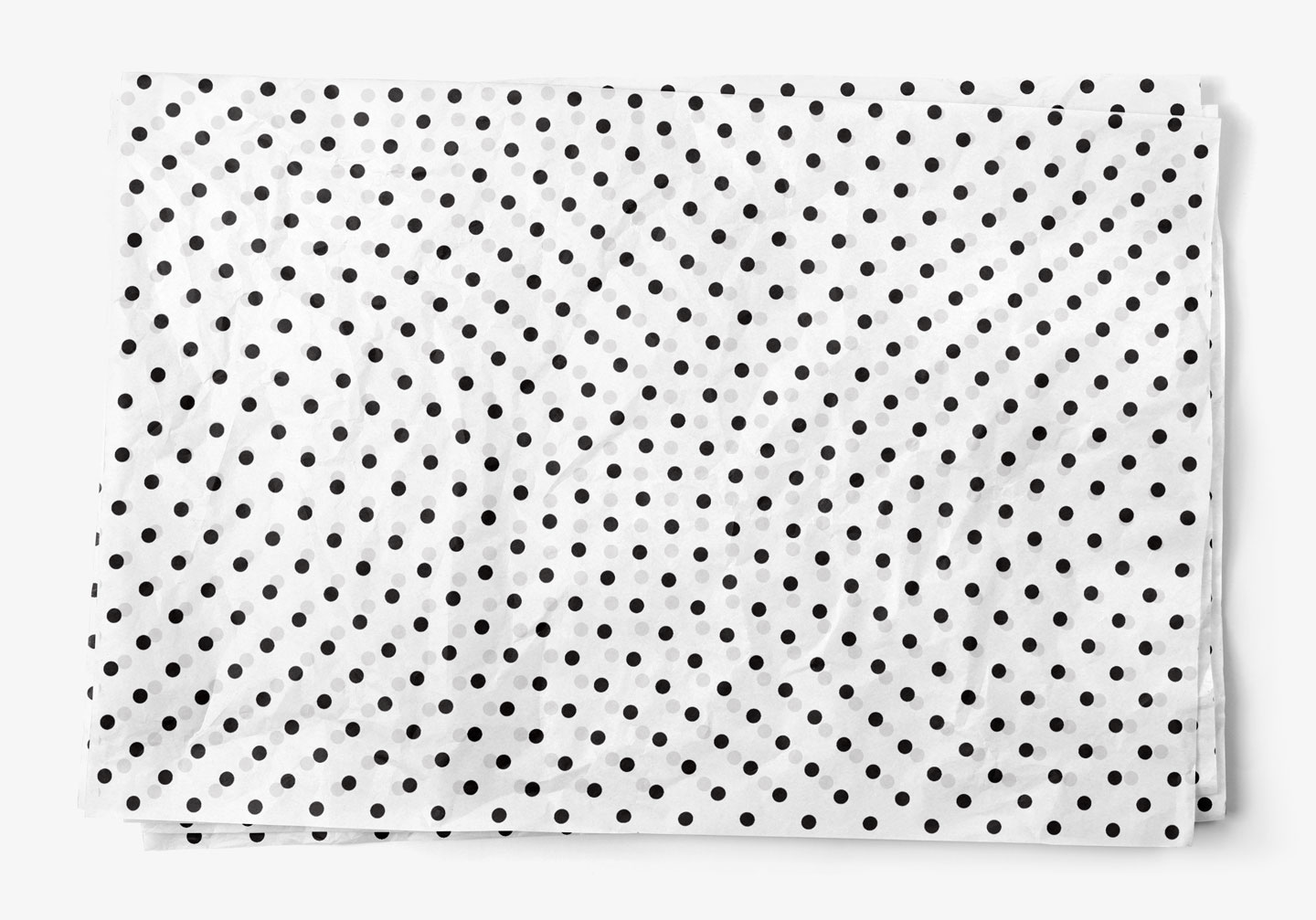 Black Dots on White Tissue Paper SatinWrap by Seaman Paper