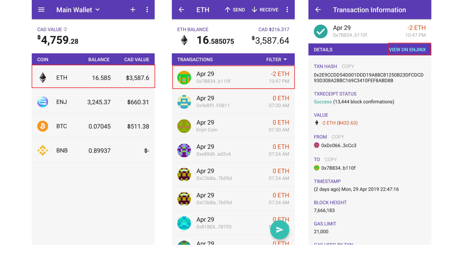 Transaction Info