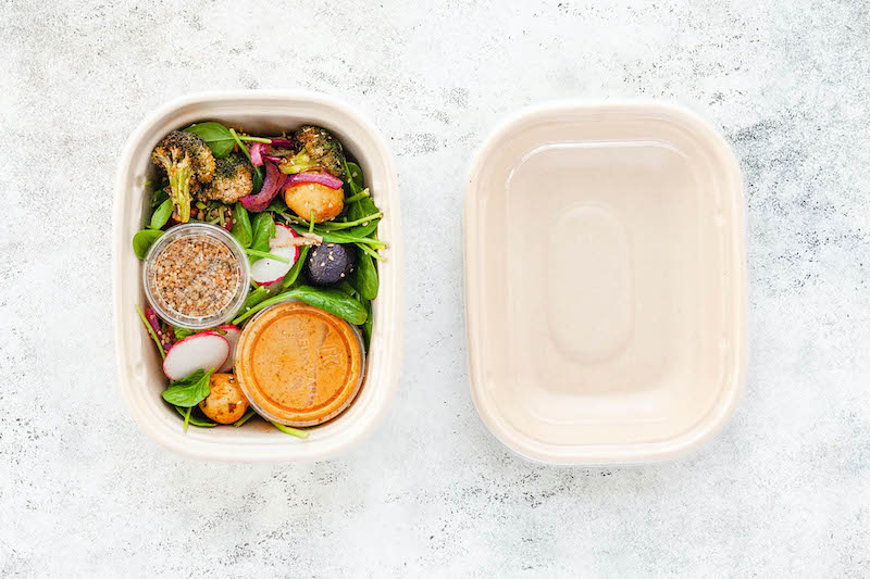 World Centric's sustainable packaging includes compostable containers that have a net zero carbon footprint.