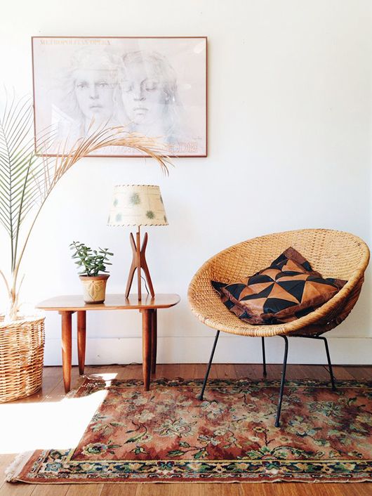 mid-century modern wicker.