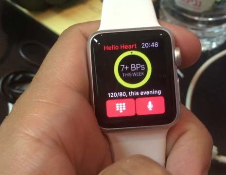 Type or speak your blood pressure into your Apple Watch