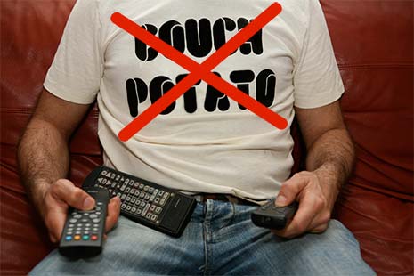 stand up during tv commercials