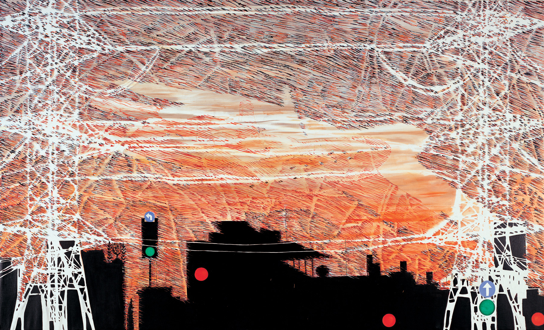 Urban Landscape, Tel Aviv, No. 5, 2007-08, from the series Twilight, oil on canvas, 200x330