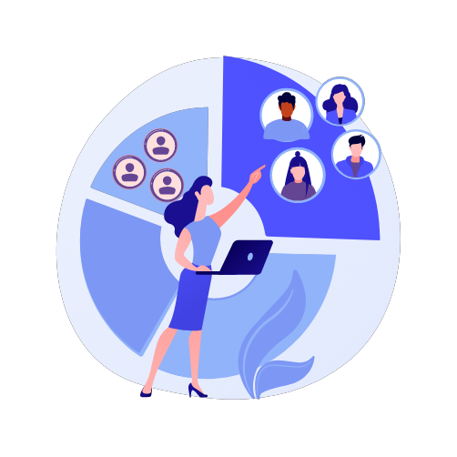 Rake conversation channels illustration with multiple people