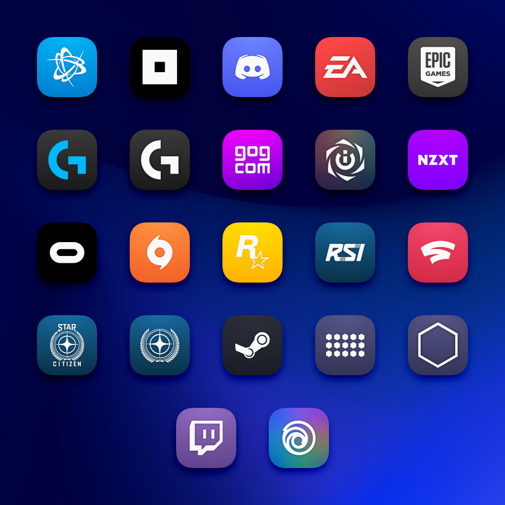 Gaming Platform Icons Preview