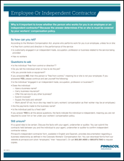 Determining Employee or Independent Contractor - Spanish | Pinnacol
