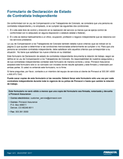 Independent Contractor Status Form Spanish Order Materials Pinnacol