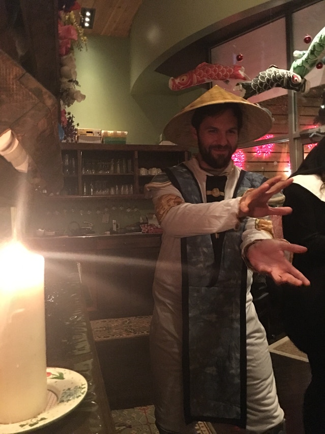The esteemed CEO of Konekt dressed as Raiden from Mortal Kombat