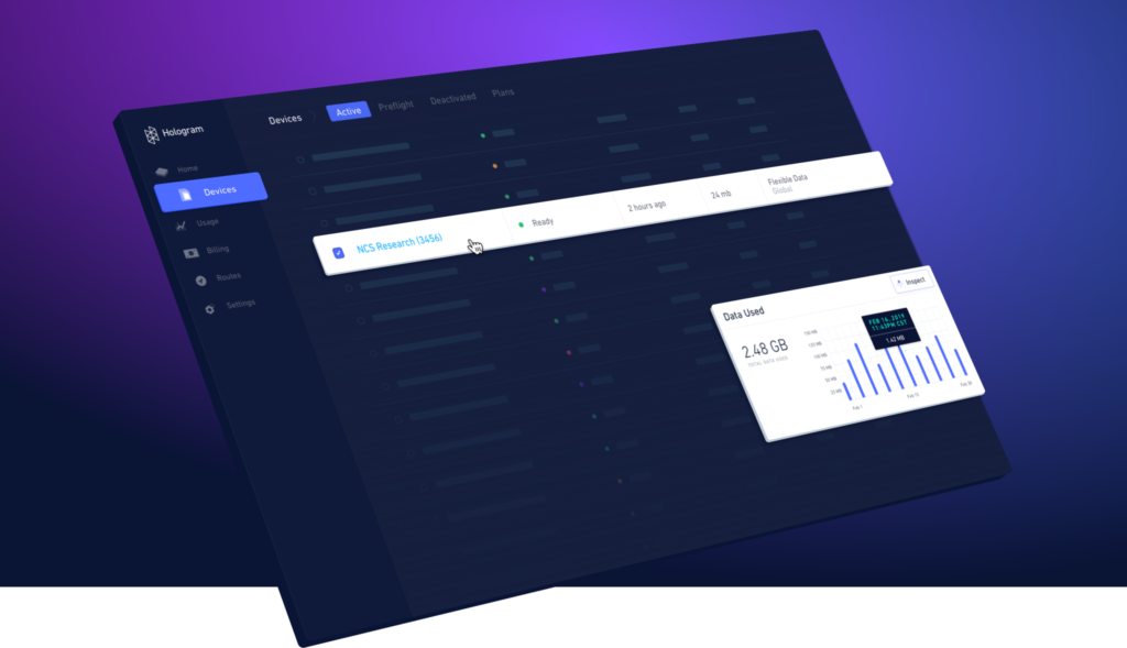 Hologram Cellular IoT Connectivity Dashboard v4.0