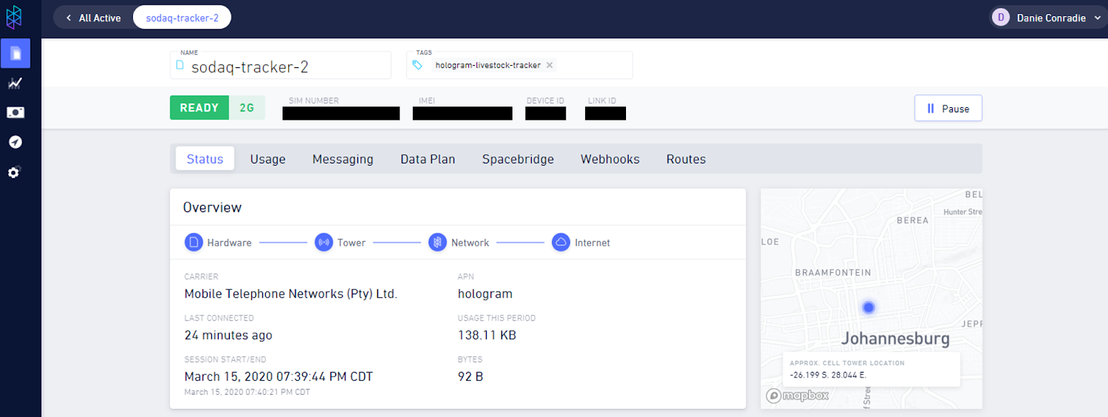 Hologram Dashboard screenshot