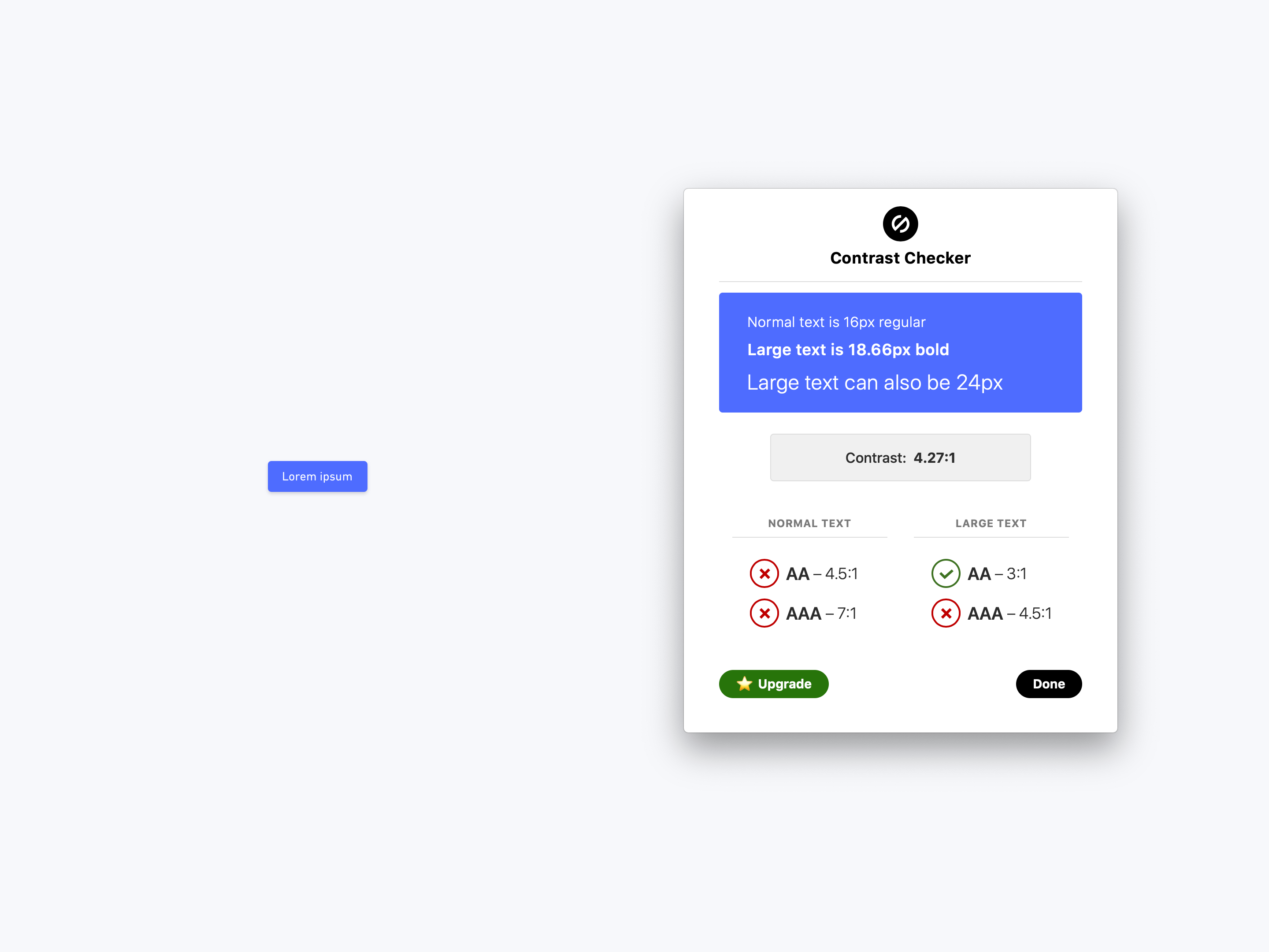 Button color contrast failing the minimum contrast ratio