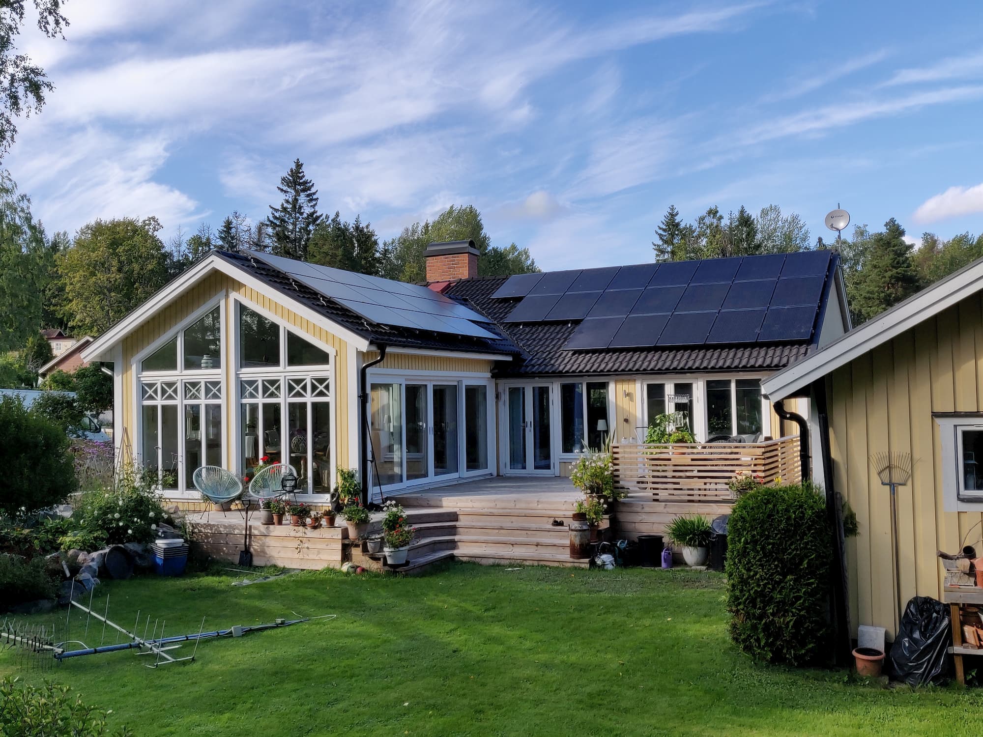 Hus med solceller