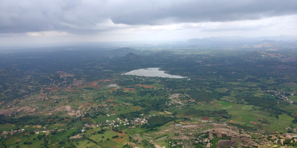 At the top of Trek Shivagange Hill