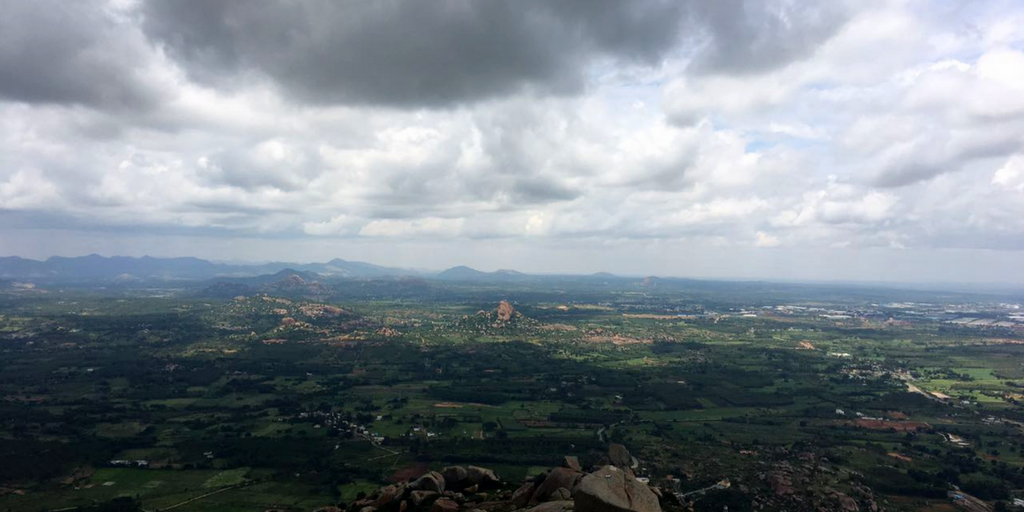 Wide view at the top of Shivaganga Temple