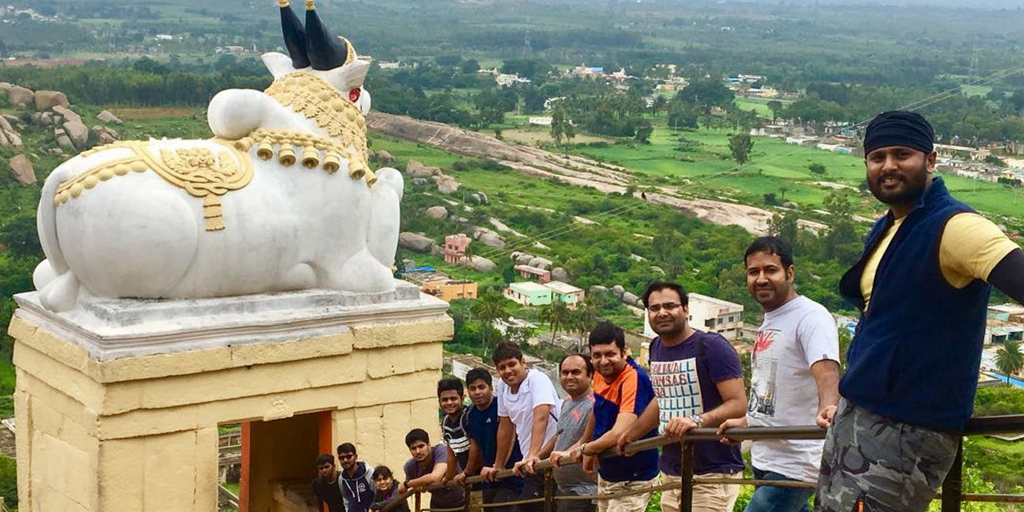 Xoxoday Team on the way to Trek Shivaganga Temple