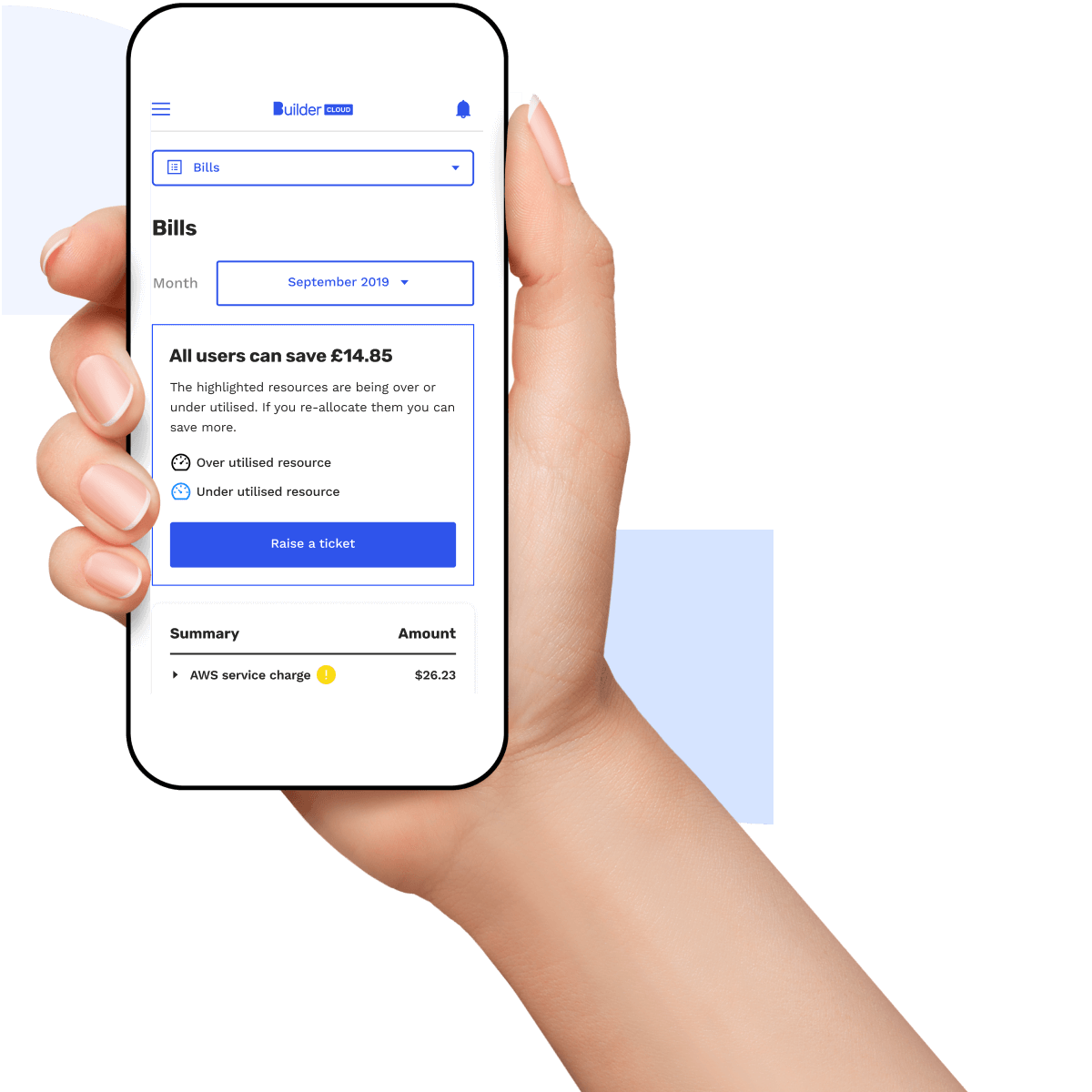 Builder Cloud dashboard on mobile screen