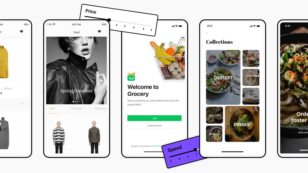 Builder Studio screen with design illustration and icons