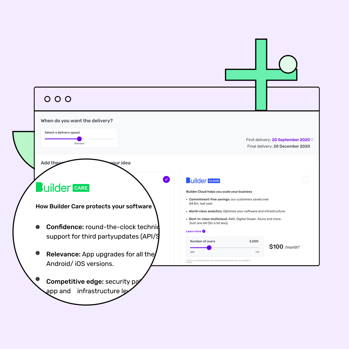 Builder Care dashboard screen