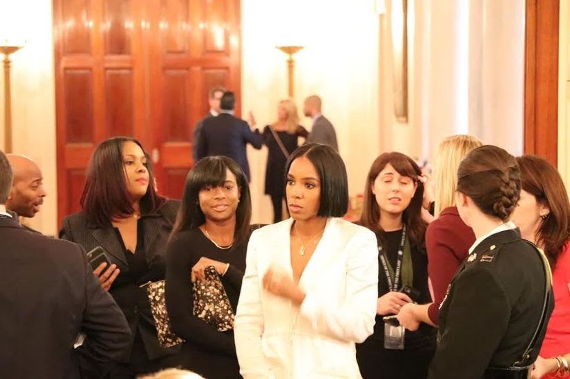 White House-Music artist Kelly Rowland spotted.