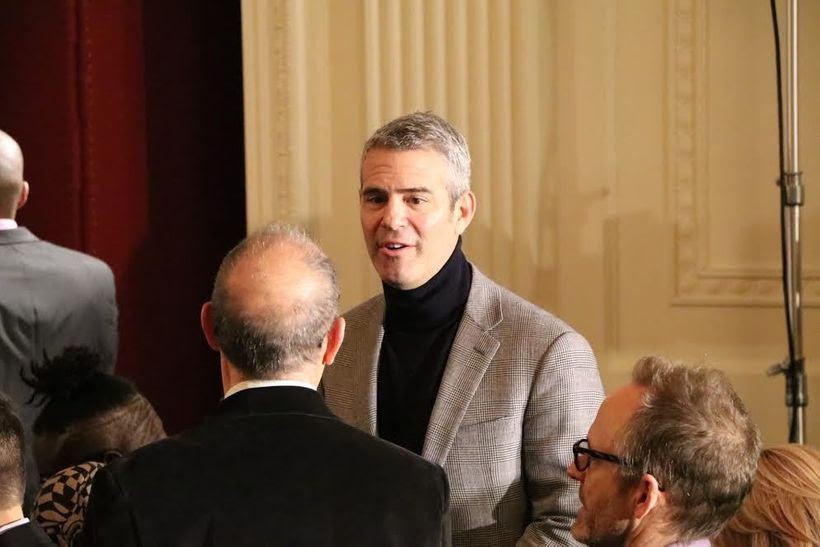 Bravo TV host Andy Cohen was spotted as the audience got seated awaiting the appearance of the First Lady to deliver her fina