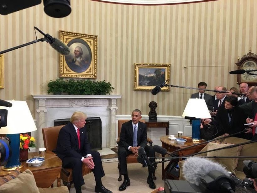 For the First Time, President-Elect Donald Trump Meets Face to Face With President Of The United States Barack Obama in the O