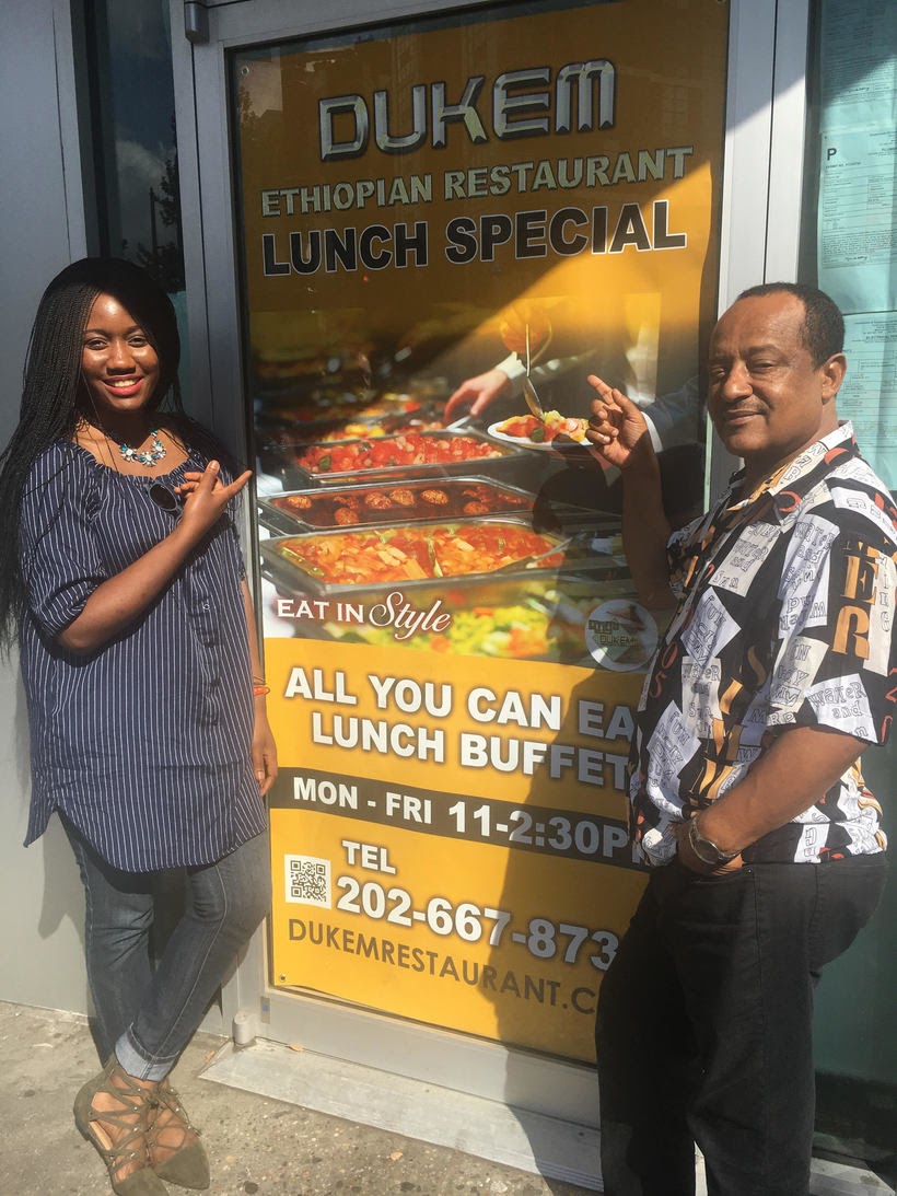 Myself with Mr. Tefera outside of the Dukem Restaurant DC location.