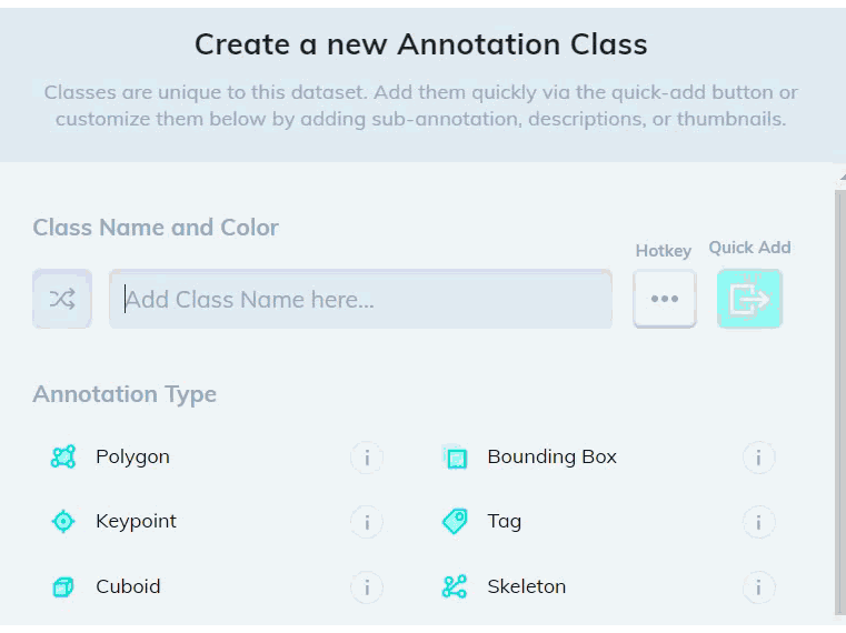 Creating Text annotation class on V7