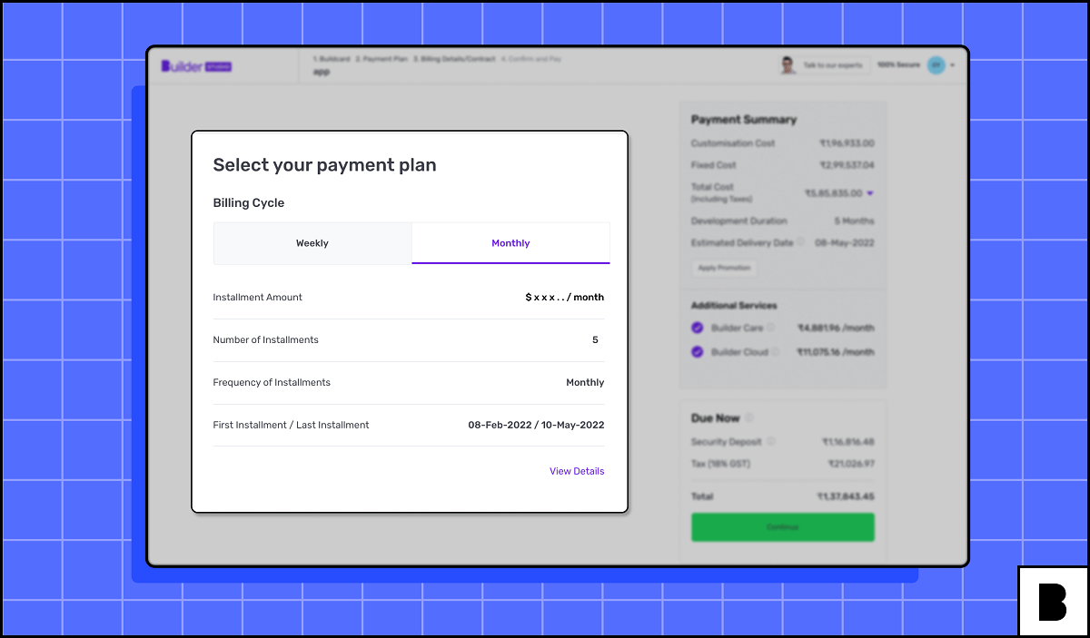 Selecting payment plan for your mobile app