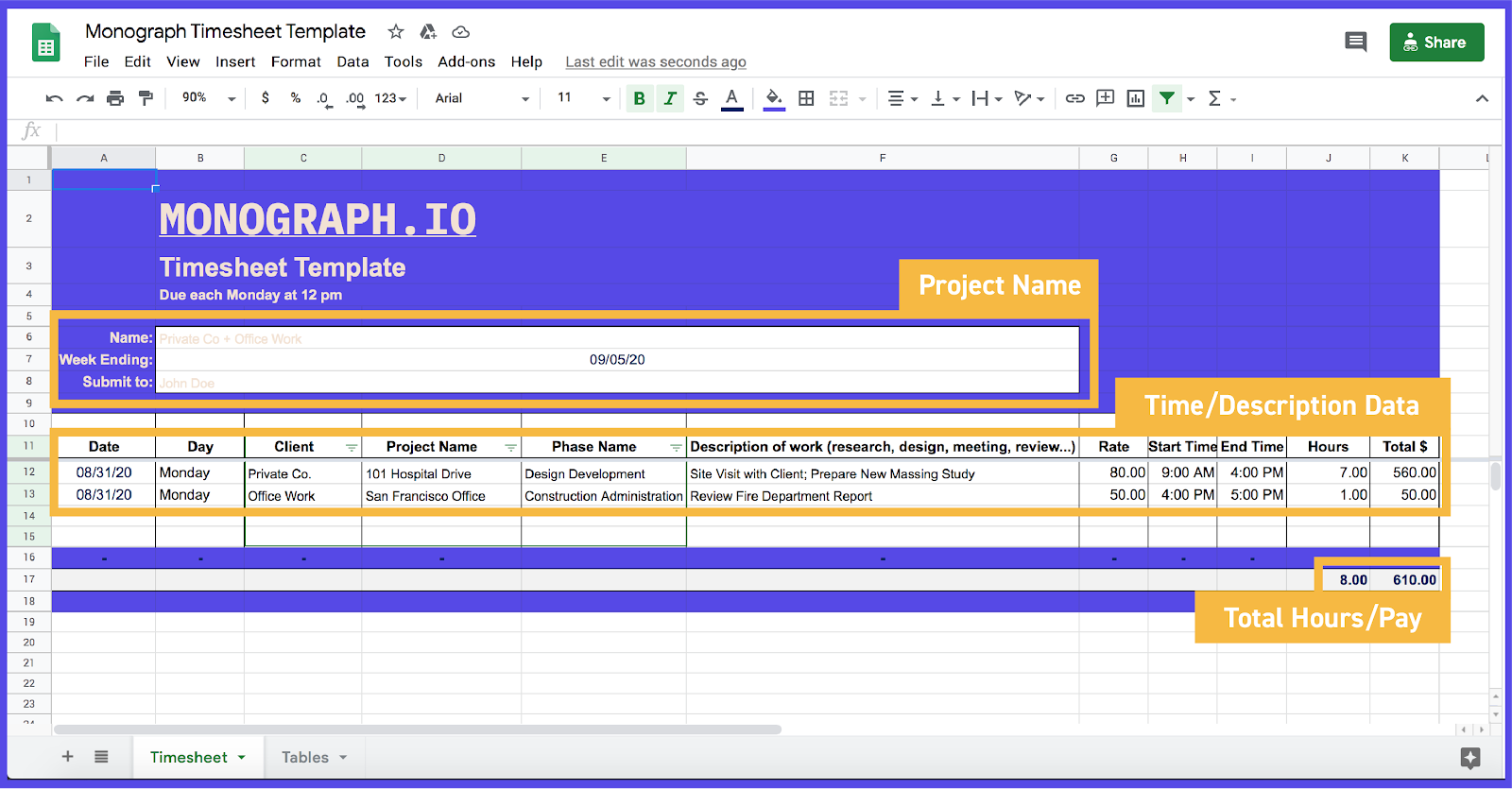 New Time Tracking Template