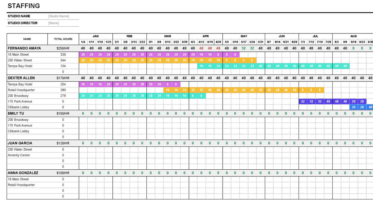 Architecture Project Staffing Plan Template
