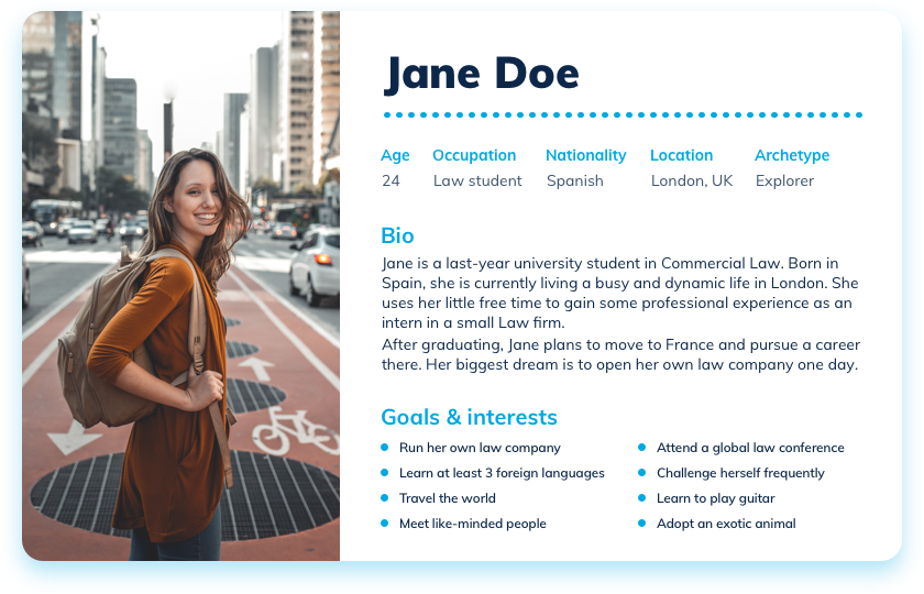 Jane Doe - our example persona