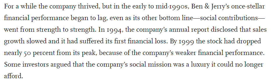 Quote on Ben & Jerry's