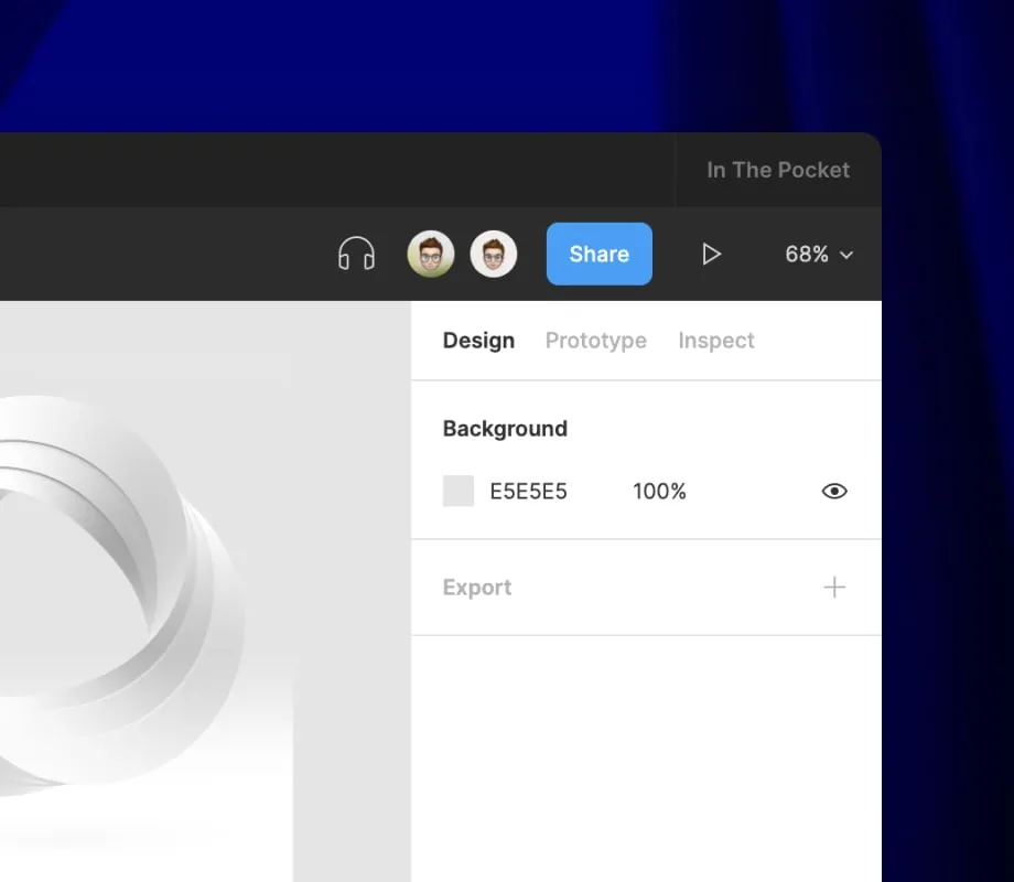 When another user is also viewing your file, you will see their avatar or initials on the top right corner of the Figma window.