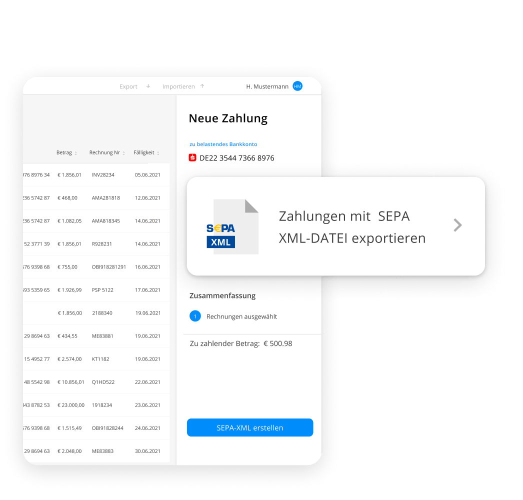 Automatisierte Zahlung per SEPA-XML