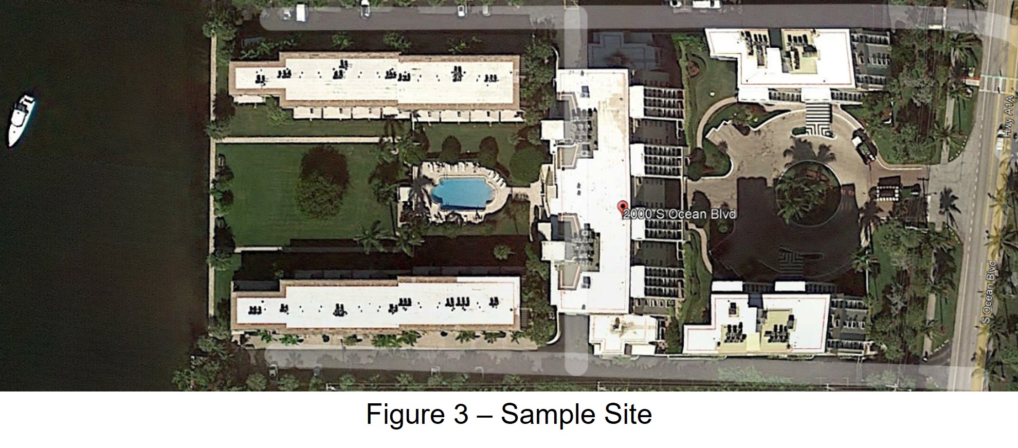 Aerial shot of client site, a south Florida condominium complex, by drone