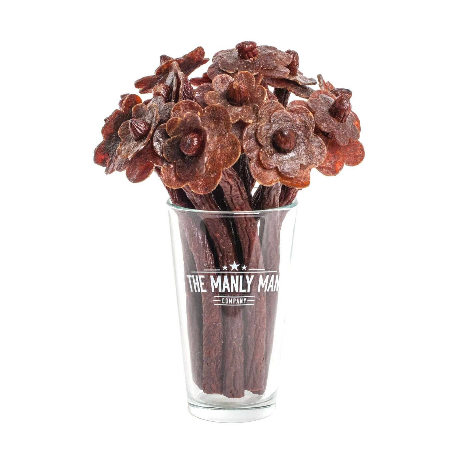 A "flower bouquet made out of beef jerky.