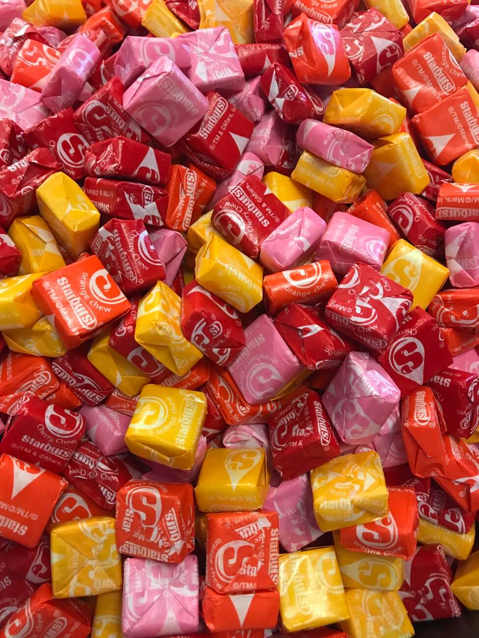 A big collection of Starbursts.